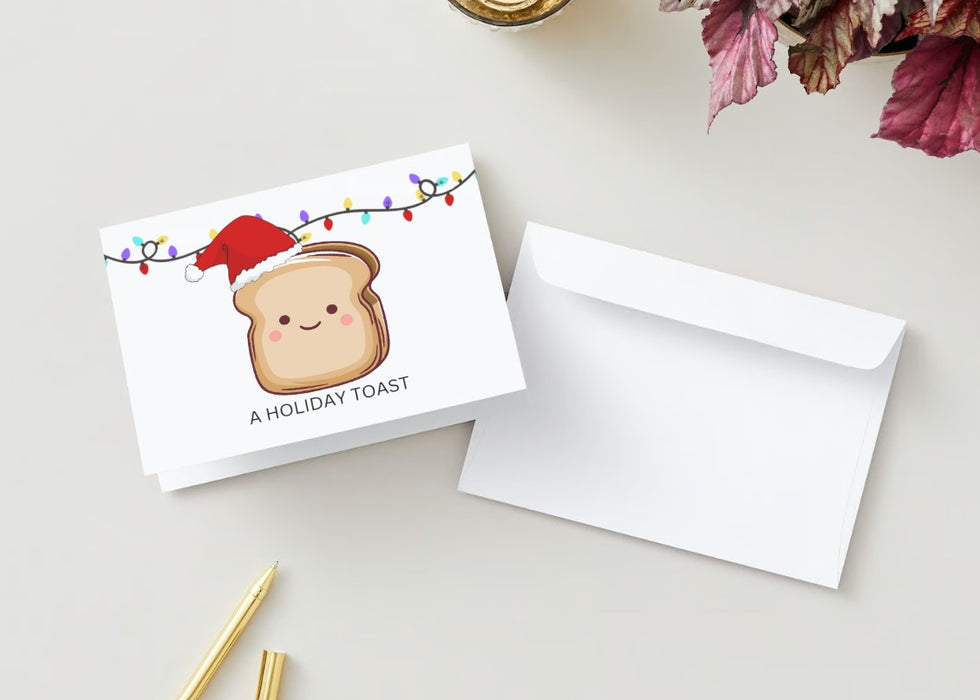 Bread Pun Greeting Card by Summit Sourdough - A Holiday Toast | Blank Inside