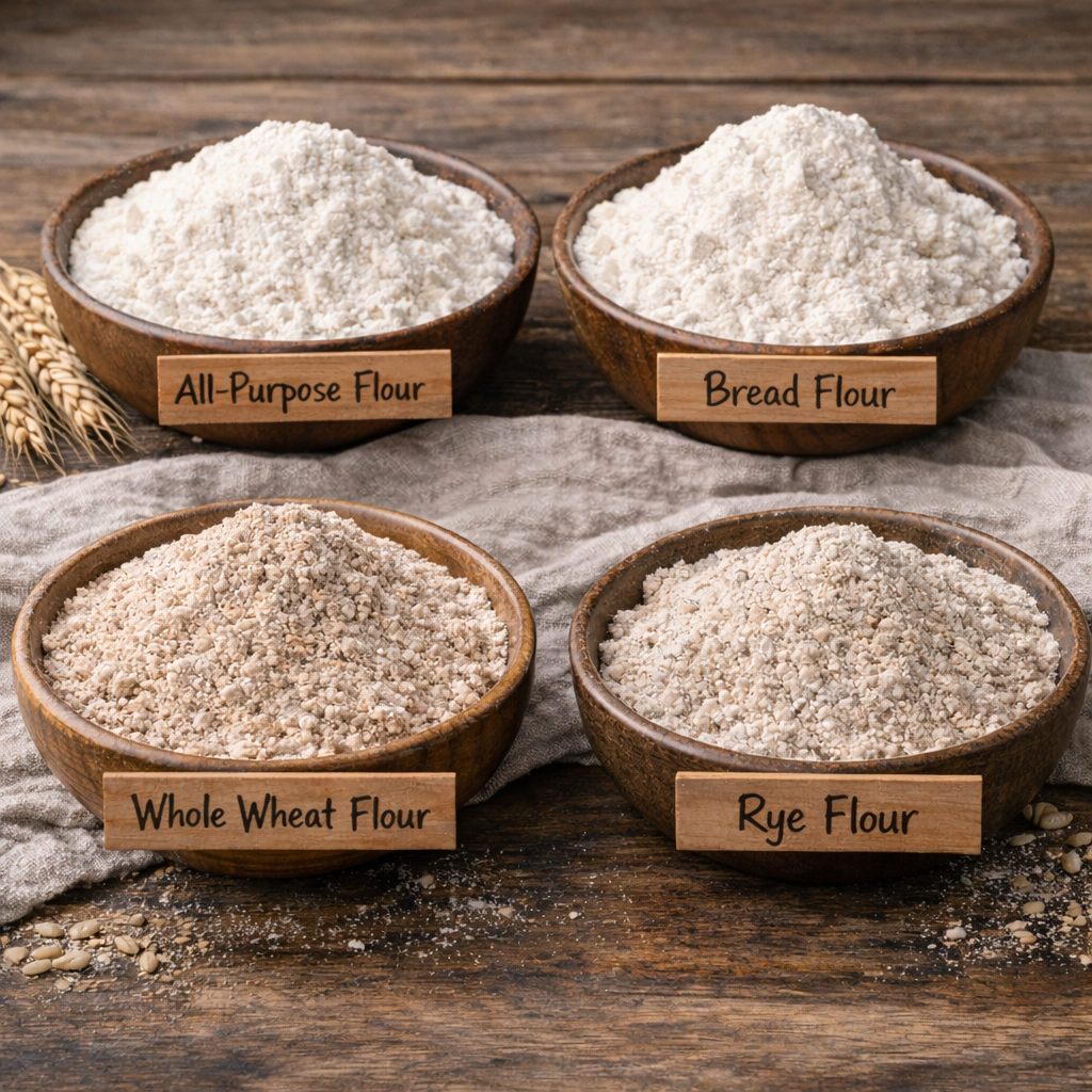 What flour Protein Content Really Means for Sourdough: All-Purpose vs Bread Flour vs Whole Wheat vs Rye