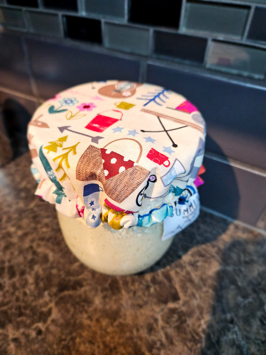 Reusable Sourdough Jar Cover - Lined, Multiple Colors