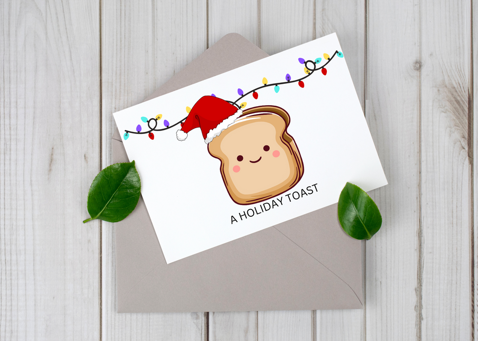 Bread Pun Greeting Card by Summit Sourdough - A Holiday Toast | Blank Inside