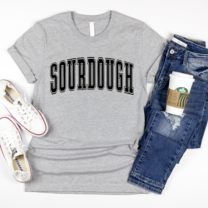 DISCONTINUED - Sourdough Varsity Print Tee - Sourdough Unisex Tee