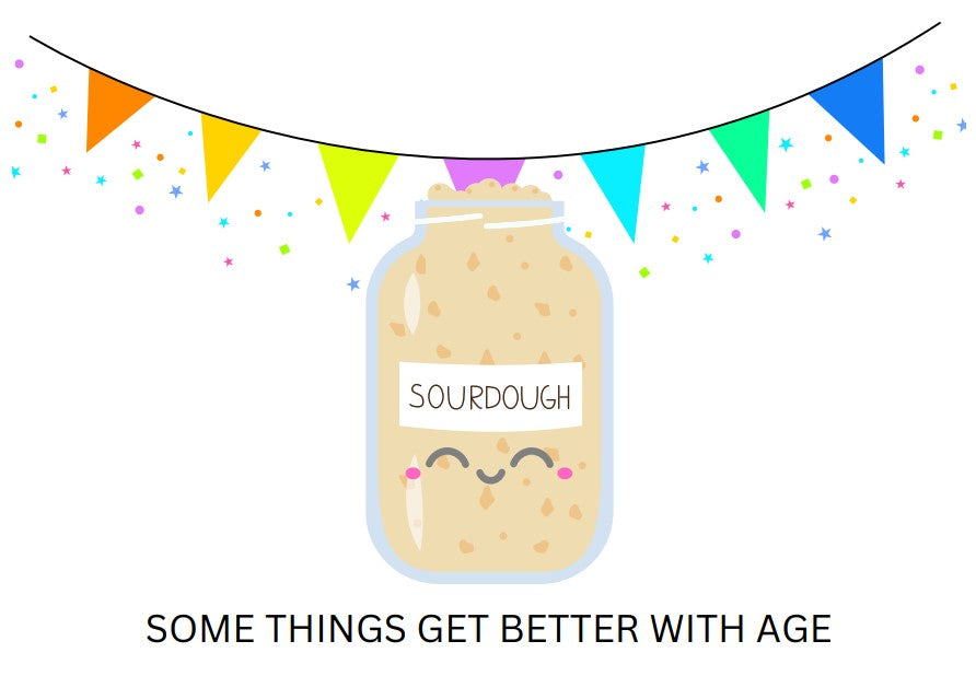 Bread Pun Greeting Card by Summit Sourdough - Some Things Get Better With Age | Happy Birthday Inside