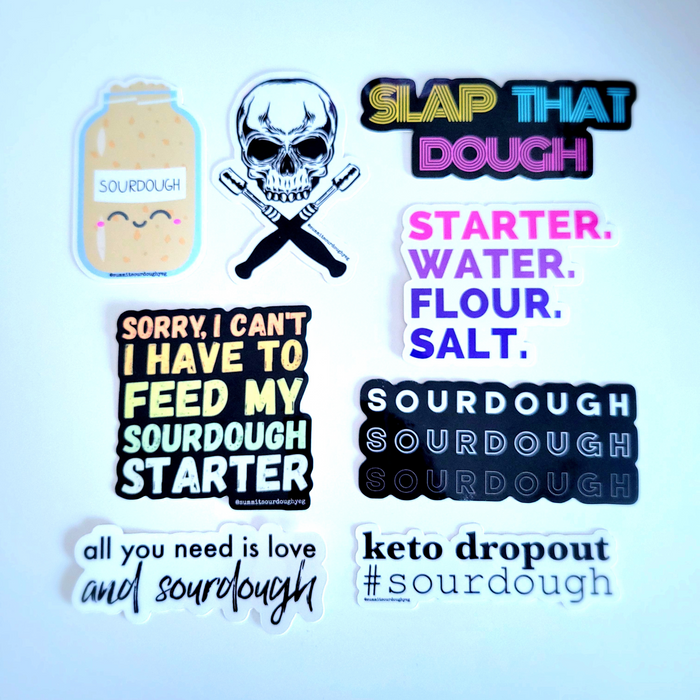 8 Bundle Pack Die Cut Sourdough Stickers by Summit Sourdough