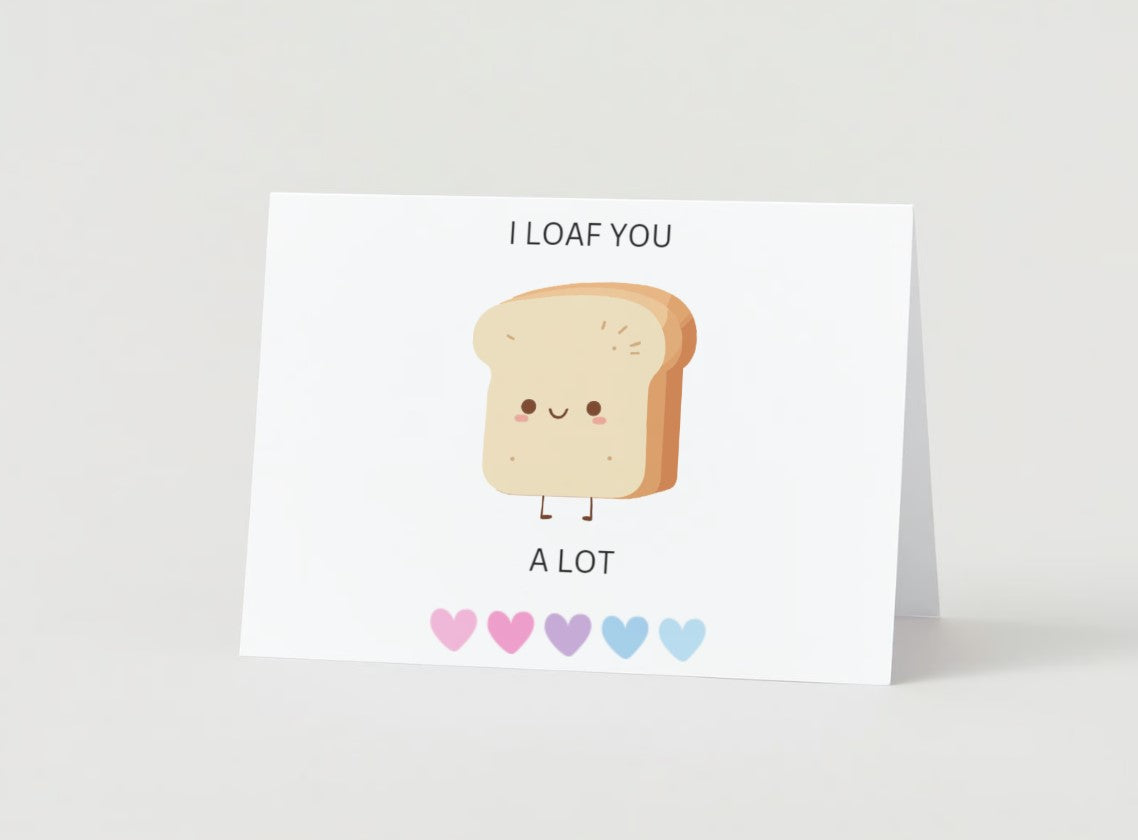 Bread Pun Greeting Card by Summit Sourdough I Loaf You A Lot Blank