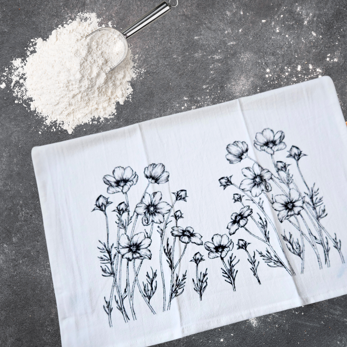 Organic Cotton Tea Towel -  Cosmos