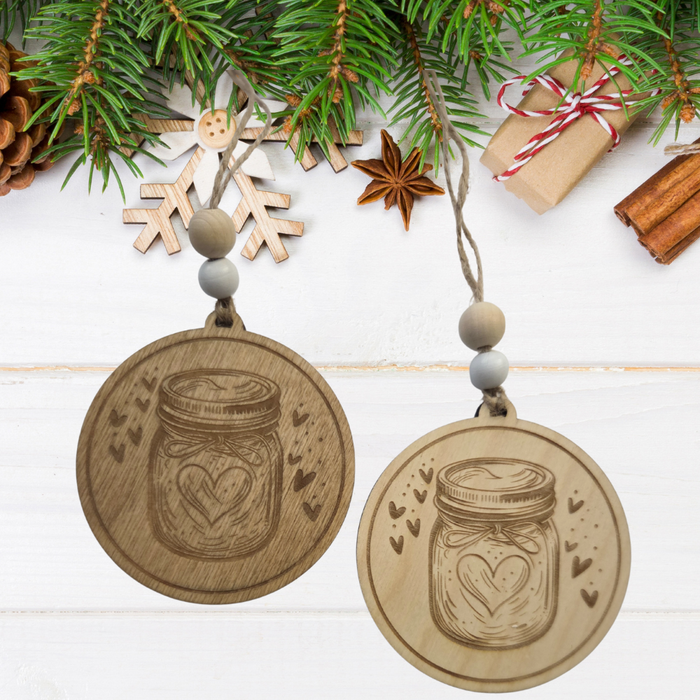 Sourdough Starter Heart Jar Christmas Ornament – Bread Lover Gift 2025