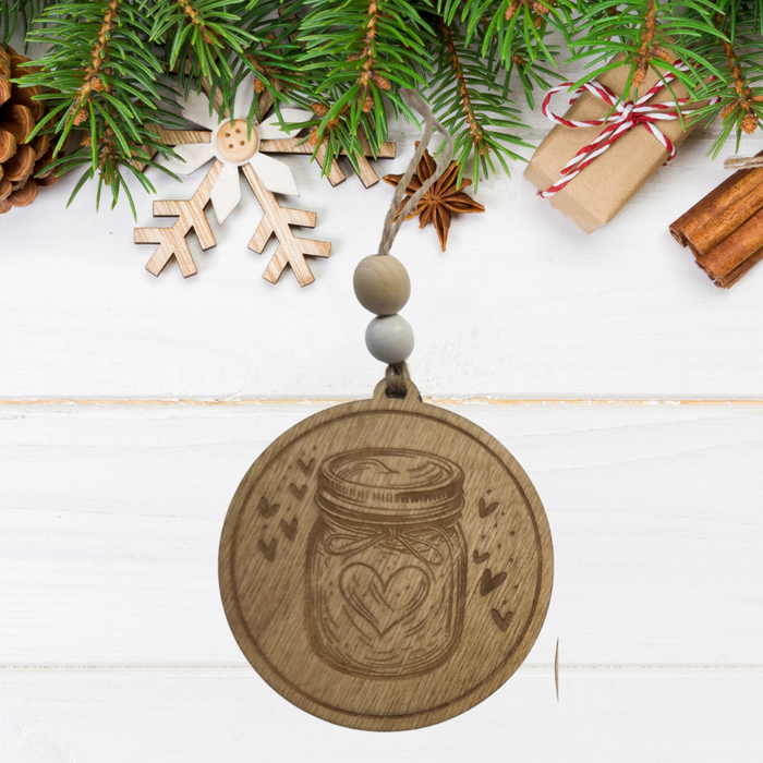 Sourdough Starter Heart Jar Christmas Ornament – Bread Lover Gift 2025