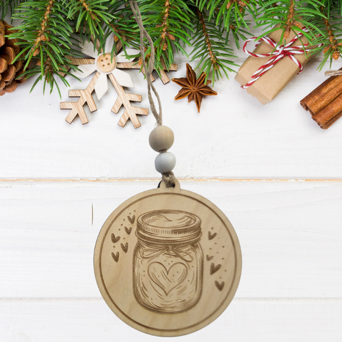Sourdough Starter Heart Jar Christmas Ornament – Bread Lover Gift 2025