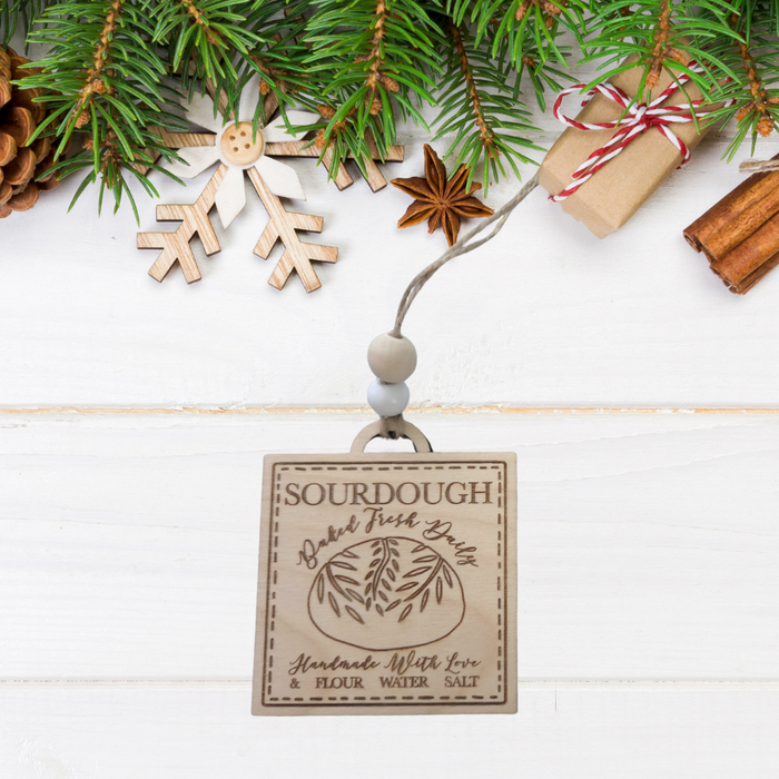 Baked Fresh Daily Sourdough Bread Themed Christmas Ornament
