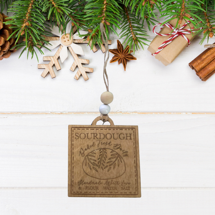 Baked Fresh Daily Sourdough Bread Themed Christmas Ornament
