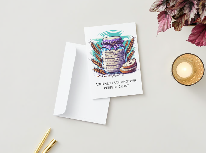 Bread Pun Greeting Card by Summit Sourdough - Another Year, Another Perfect Crust | Blank Inside