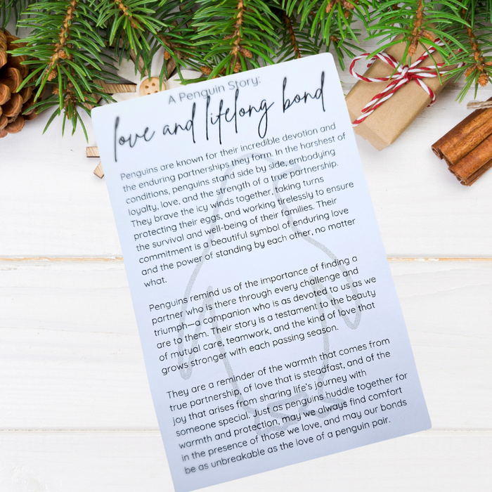 Wooden Penguin Love Christmas Ornament - Symbol of Love and Lifelong Bond