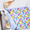 Cheerful floral print cookie sheet proofing cover for bakers who love bold, fresh prints. Covers sheet pans and casserole dishes.