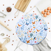 Butterfly garden print reusable sourdough bowl cover with wildflowers and butterflies, regular size fits KitchenAid mixer bowls and round brotforms for proofing dough