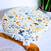 XL reusable and eco-friendly bread bowl cover in butterfly garden print—perfect for oval brotforms and stand mixer bowls.