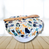 Reusable cat print bowl cover for sourdough proofing, kitchen aid mixer bowl and brotform banneton — great for bakers and cat lovers