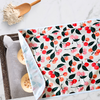Reusable XL proofing cover with red cherry print on a white background, perfect for sourdough bakers and summer baking.