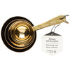 Top view of the Danica Heirloom Gold Measuring Cups Set of 4 showing the nested stainless steel design.