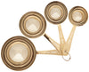 Danica Heirloom Gold Measuring Cups Set of 4 crafted from stainless steel with a polished gold finish.