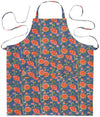 Back view of the Danica Heirloom Poppy cotton apron with adjustable shoulder straps.