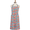 Danica Heirloom Poppy hand block print cotton apron with adjustable straps and two front pockets.