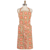 Danica Heirloom Zinnia hand block print cotton apron with adjustable straps and two front pockets.