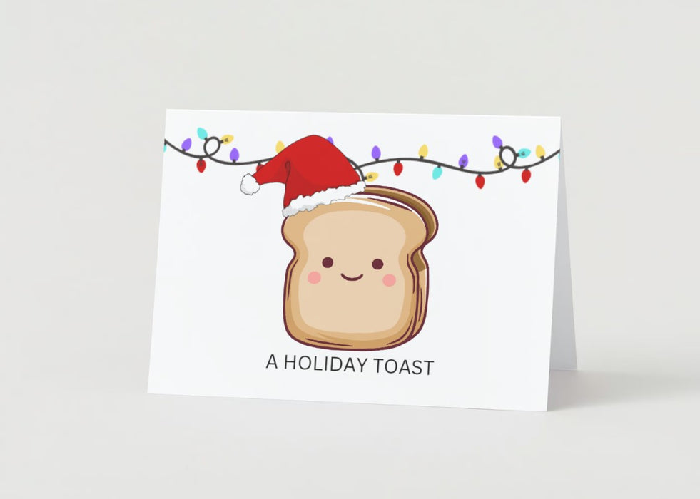 Bread Pun Greeting Card by Summit Sourdough - A Holiday Toast | Blank Inside