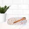 Woodland mushroom print reusable casserole cover—earthy and magical, made in Canada for zero-waste kitchens.