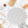 Muted cornflower floral print reusable sourdough bowl cover with soft neutral tones, extra large size fits oval brotforms and large KitchenAid mixer bowls for proofing dough