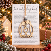 Wooden penguin couple Christmas ornament with Love and Lifelong Bond story card, a meaningful gift celebrating lasting love, loyalty and partnership.