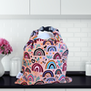 Colorful rainbow print reusable bread bag—sustainable storage for sourdough, buns, or bagels.