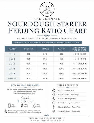 Free Sourdough Starter Feeding Ratio Chart Printable PDF Summit Sourdough