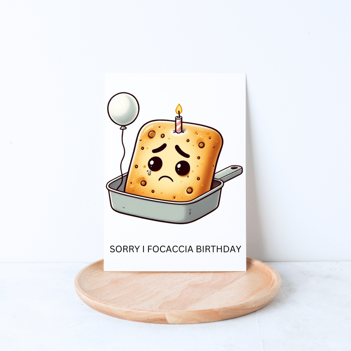 Bread Pun Greeting Card by Summit Sourdough - Sorry I Focaccia Birthday | Blank Inside