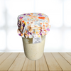 Floral wildflower print jar cover for sourdough starter jar