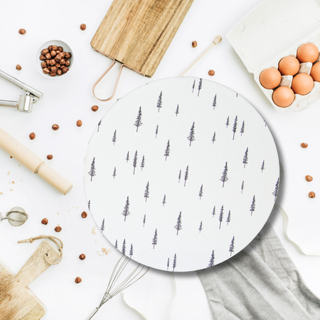 Winter pine print reusable sourdough bowl cover extra large size, fits oval brotforms and large KitchenAid mixer bowls for proofing dough