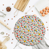 XL reusable bowl cover with apple print—eco-friendly cover for large mixing bowls, bannetons, and bread baking.