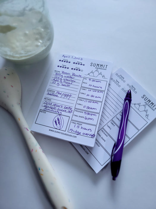 Sourdough Bakers Log and Schedule - Notepad, 50 pages