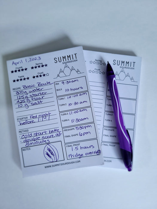 Sourdough Bakers Log and Schedule - Notepad, 50 pages