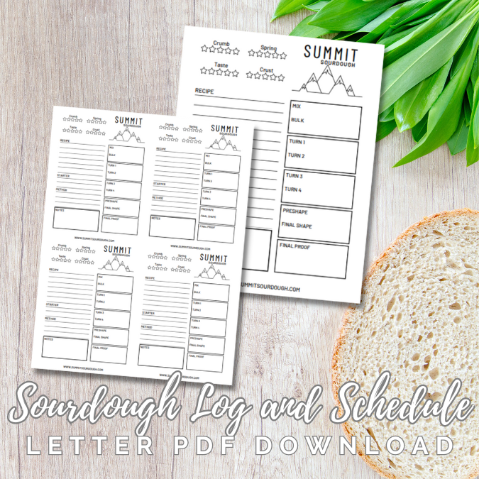 Sourdough Bakers Log and Schedule - Digital Download